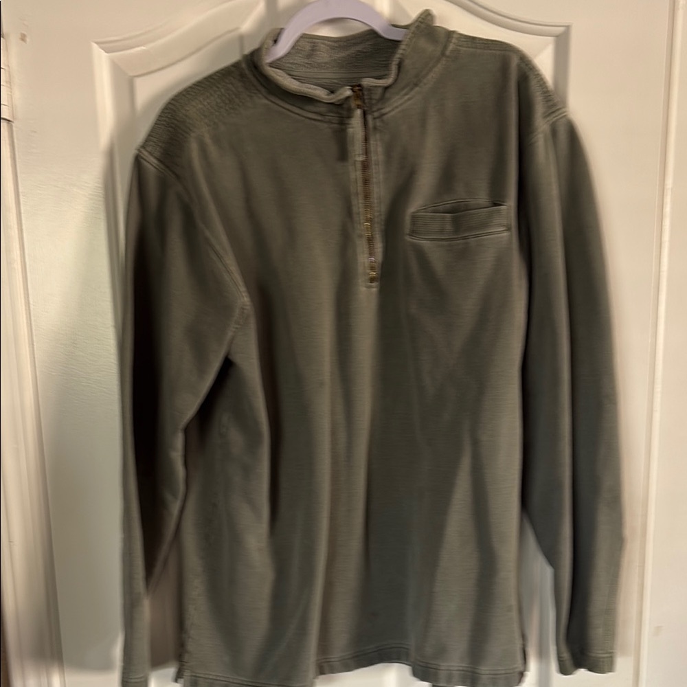 Olive Green Quarter-Zip Pullover
